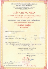 GIẤY CHỨNG NHẬN BGH